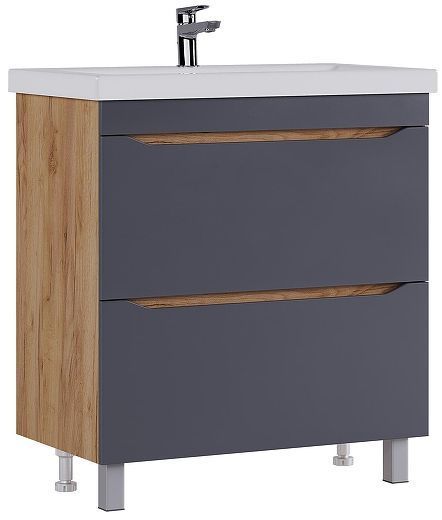 Тумба под раковину Vigo Wave 60 385 цвет Серый Дуб золотой