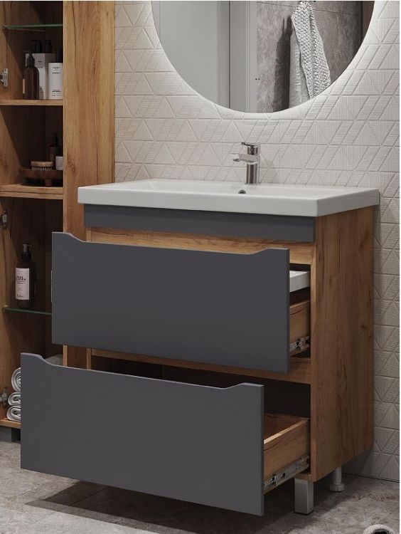 Тумба под раковину Vigo Wave 60 385 цвет Серый Дуб золотой