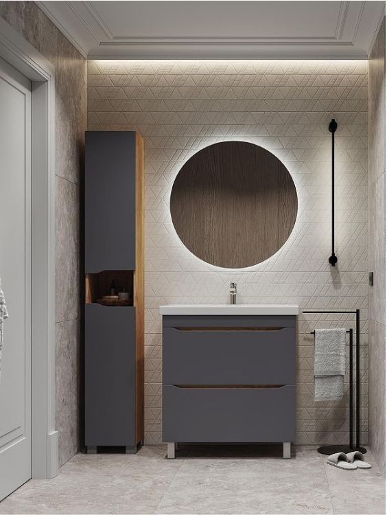 Тумба под раковину Vigo Wave 60 385 цвет Серый Дуб золотой