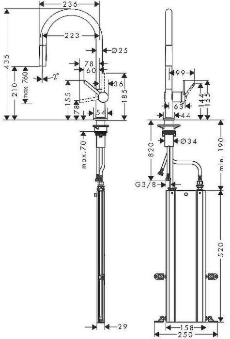 Смеситель для кухни Hansgrohe Talis M54 72801800 Сталь