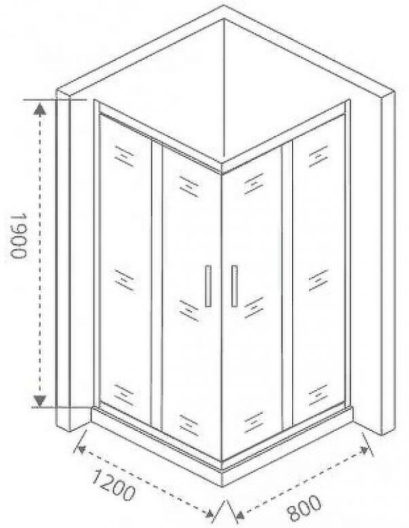 Душевой уголок Good Door Cofe CR-120-80-C-B 120x80 КФ00008 профиль Черный стекло прозрачное