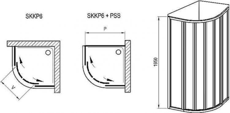 Душевой уголок Ravak Supernova SKKP6-90 90x90 3207O10211 профиль Белый витраж пластик Pearl