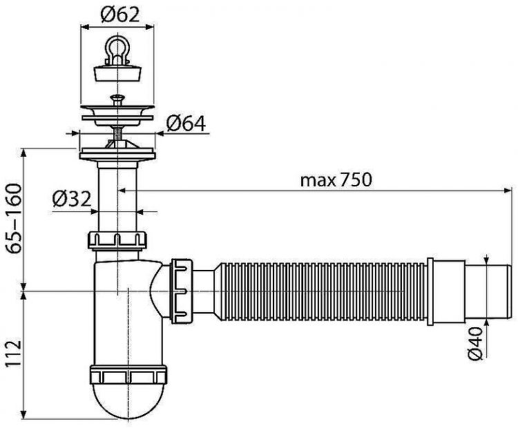 Сифон для раковины Koller Pool R40CF Белый Сифон для раковины Koller Pool R40CF Белый