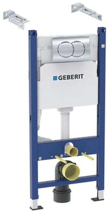 Комплект унитаза с инсталляцией Geberit Delta 458.149.21.S цвет Белый с сиденьем Микролифт и клавишей смыва цвет Хром