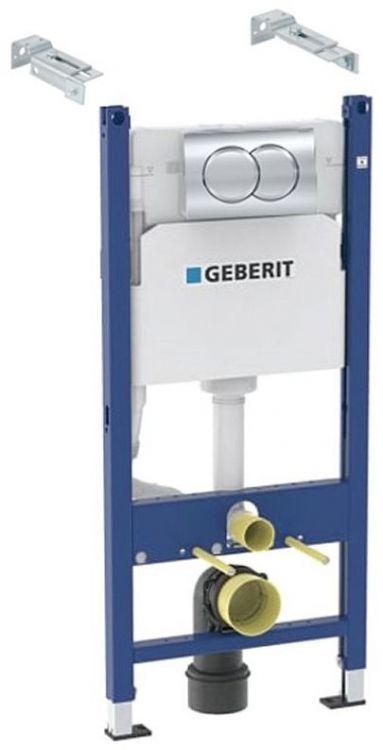 Комплект унитаза с инсталляцией Geberit Delta 458.149.21.S цвет Белый с сиденьем Микролифт и клавишей смыва цвет Хром