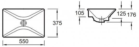 Раковина Jacob Delafon Reve без переливного отверстия, 55x37,5 [E4819-X5-00]