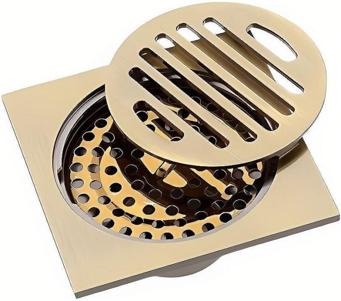 Душевой трап Gappo G81001-4 с решеткой Бронза