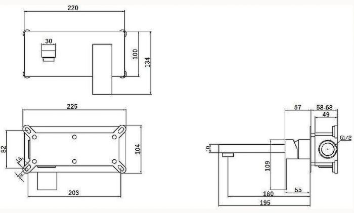Смеситель для раковины Orange Lutz M04-722cr Хром