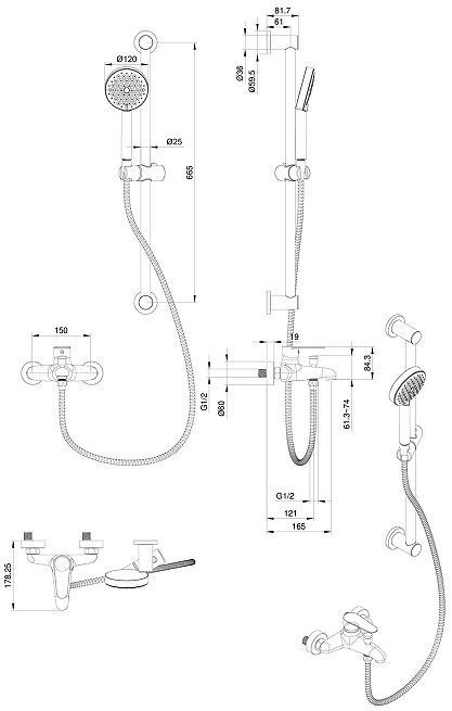 Смеситель для ванны Wonzon & Woghand Alfa WW-AE3205-MB цвет Черный матовый