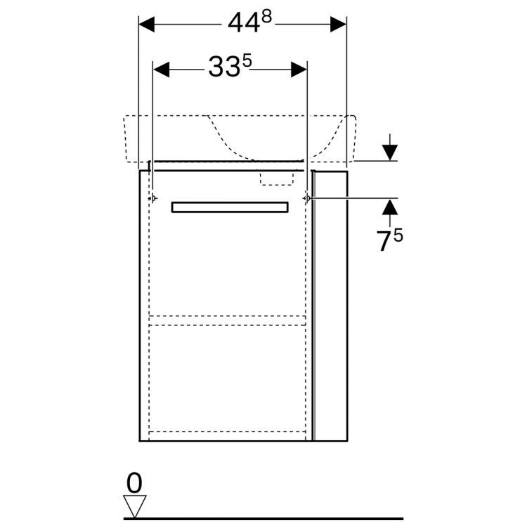 Тумба под раковину Geberit Renova Nr.1 Comprimo, 45x23, белый матовый [862050000]