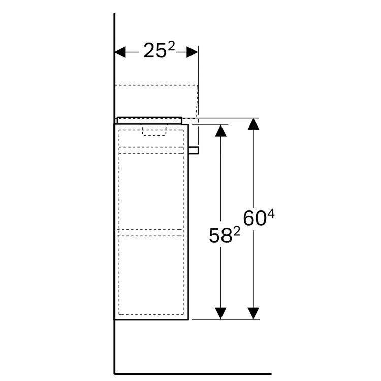 Тумба под раковину Geberit Renova Nr.1 Comprimo, 45x23, белый матовый [862050000]