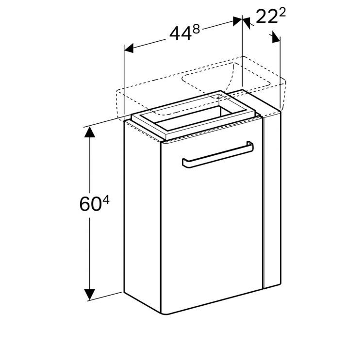 Тумба под раковину Geberit Renova Nr.1 Comprimo, 45x23, белый матовый [862050000]