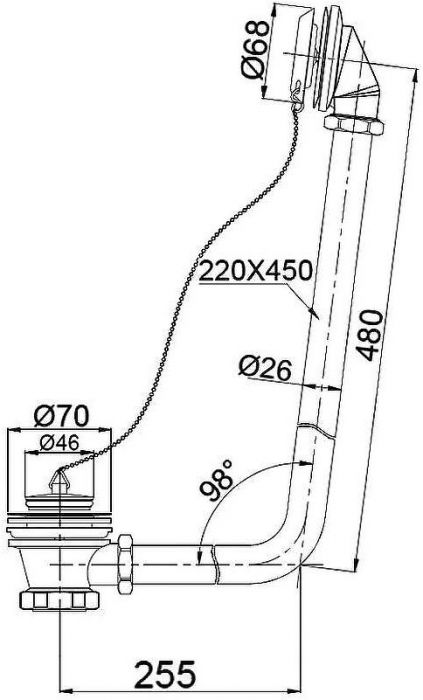 Слив-перелив BelBagno BB567-OVF-BRN Click-Clack Бронза