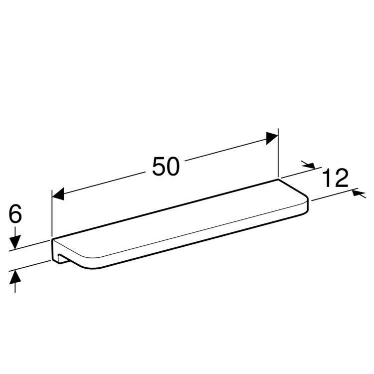 Полочка настенная Geberit Renova Plan 50х6 см, белая [299150000]