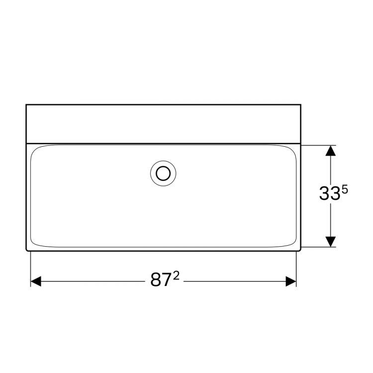 Раковина Geberit Xeno? без отверстия, без перелива 90х48 [500.532.01.1]