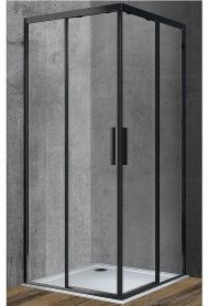 Душевой уголок Vincea Soft 100x100 VSS-3SO100CLB профиль Черный стекло прозрачное