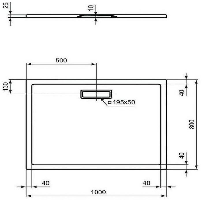 Акриловый поддон для душа Ideal Standard Ultraflat New 100х80 T4468V3 Черный шелк