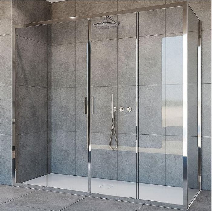 Душевой уголок Vincea Garda 180х80 VSR-1G28018CL профиль Хром стекло прозрачное