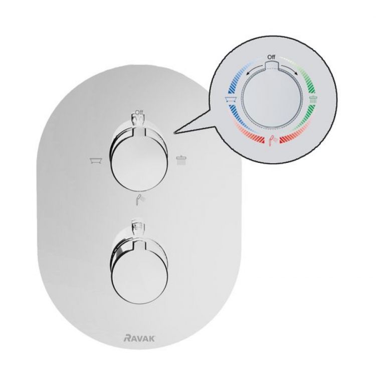 Смеситель термостатический скрытого монтажа Ravak Chrome CR 067.00 3 Смеситель термостатический скрытого монтажа Ravak Chrome CR 067.00 3