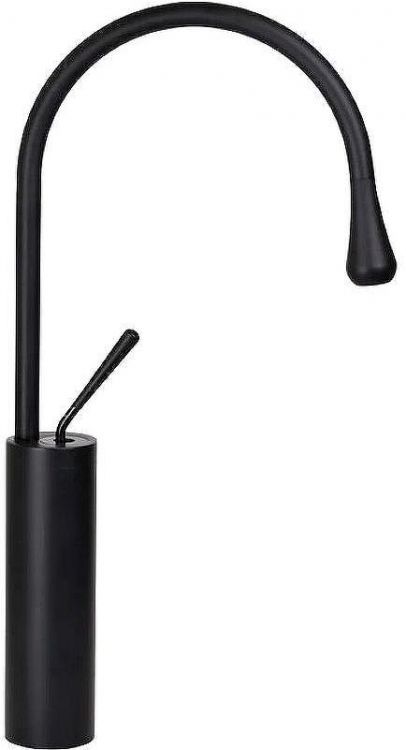 Комплект раковины-чаши Bronze de Luxe 50 1395 со смесителем Scandi 9015B Черная с золотым ободом