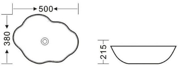 Комплект раковины-чаши Bronze de Luxe 50 1395 со смесителем Scandi 9015B Черная с золотым ободом