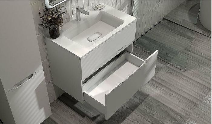 Тумба под раковину Jorno Modul 80 Mоl.01.77/P/W подвесная Белый глянец