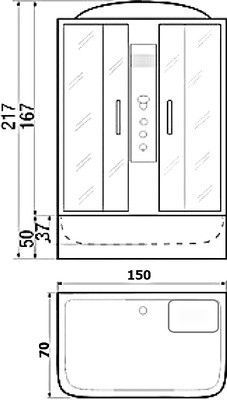 Душевая кабина River Sena 150/70/50 ТН Душевая кабина River Sena 150/70/50 ТН