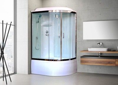 Душевая кабина Royal Bath RB 8120BK6-WT-CH (белое/прозрачное) левая