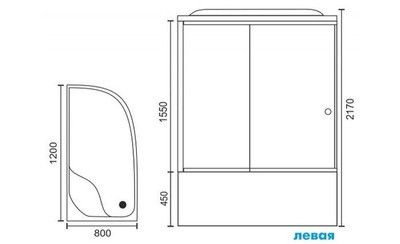 Душевая кабина Royal Bath RB 8120BK6-WT-CH (белое/прозрачное) левая