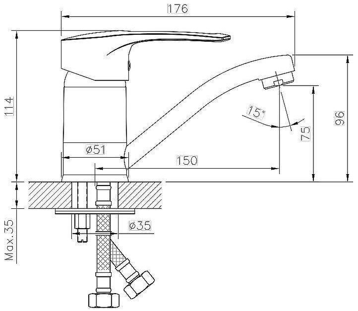 Смеситель для раковины Viko V-7411 Хром Смеситель для раковины Viko V-7411 Хром