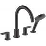 Hansgrohe Vernis Shap Смеситель на край ванны, на 4 отв, цвет: матовый черный