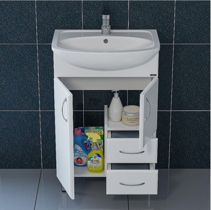 Тумба под раковину СанТа Стандарт 55 201088 Белая