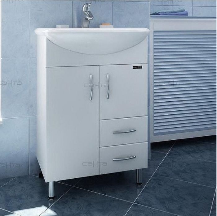 Тумба под раковину СанТа Стандарт 55 201088 Белая