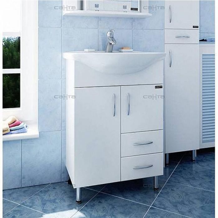 Тумба под раковину СанТа Стандарт 55 201088 Белая