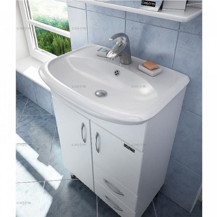 Тумба под раковину СанТа Стандарт 55 201088 Белая