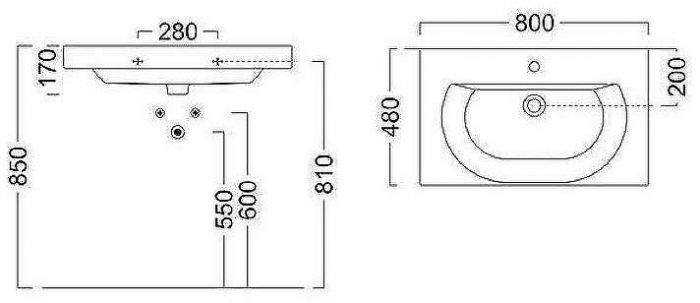 Раковина Kerama Marazzi Buongiorno 80 BG.wb.80 Белая глянцевая