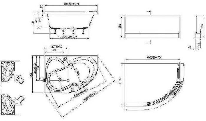 Акриловая ванна Ravak Rosa II 170x105 R C421000000 без гидромассажа