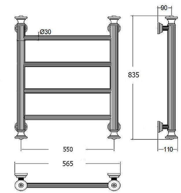 Электрический полотенцесушитель Margaroli Capitelli 2952J5504GONB Золото