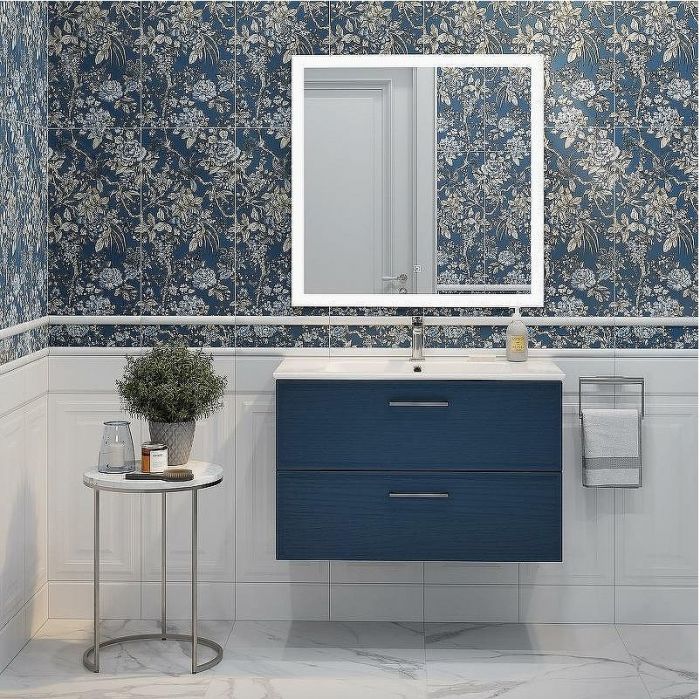 Тумба под раковину Kerama Marazzi Piano Classic 85 PIA.CL.85\BLU.M подвесная Синяя матовая