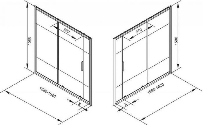 Шторка на ванну Aquanet Practic AE10-B-160H150U-CP 160 243612 профиль Хром стекло прозрачное с шелкографией без боковой стенки