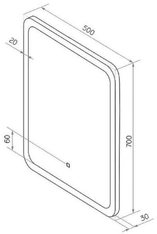 Зеркало Sintesi Bono 50 SIN-SPEC-BONO-50 с подсветкой с сенсорным выключателем