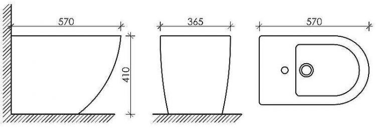 Биде Ceramicanova Metropol CN4005MB Черное матовое
