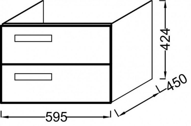 Тумба под раковину Jacob Delafon Rythmik 60 см EB1301-N21, серый титан глянцевый Тумба под раковину Jacob Delafon Rythmik 60 см EB1301-N21, серый титан глянцевый