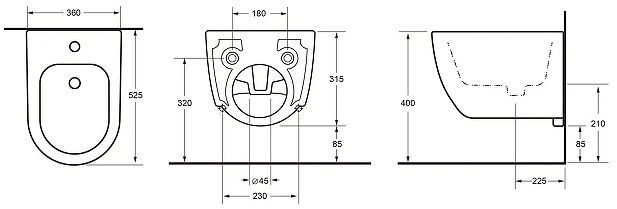Биде Splendy Pride PR10852V1BM подвесное цвет Черный матовый