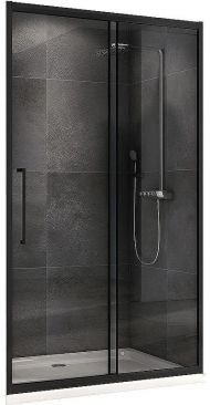 Душевая дверь Abber Schwarzer Diamant 160 AG30160BH профиль Черный стекло прозрачное