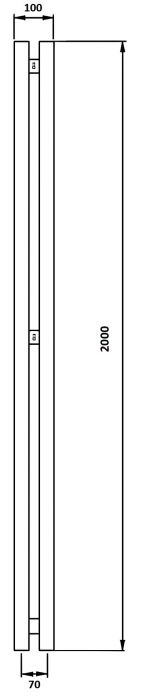 Дизайн-радиатор водяной Secado Бергамо 2К 2000x70 золото матовое