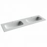 Раковина накладная мебельная CERAMICANOVA Grace прямоугольная, с двумя чашами и отверстиями под смеситель, цвет белый, CN7023