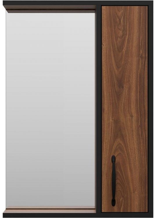 Зеркало со шкафом Misty Кедр 50 R П-Кед04050-011П Орех Черное