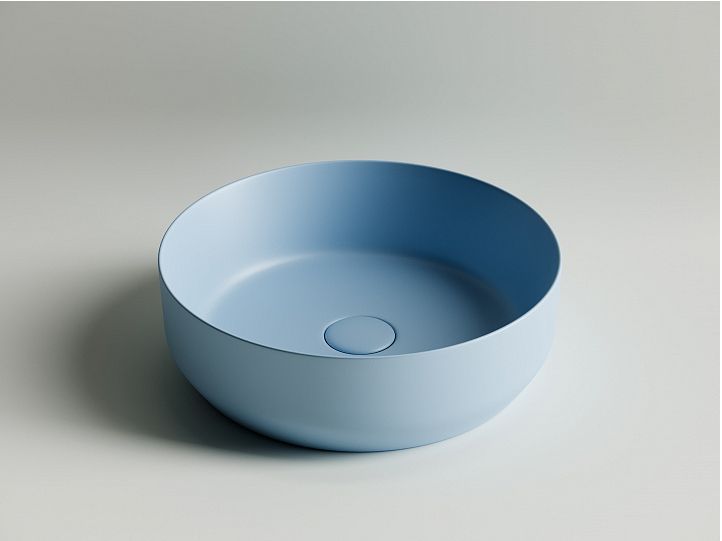 Умывальник CERAMICANOVA Element чаша накладная круглая (цвет Голубой Матовый) CN6022ML