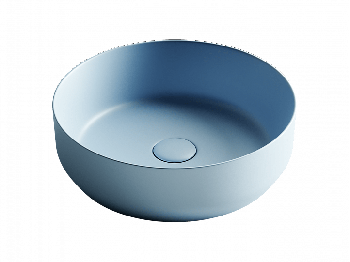 Умывальник CERAMICANOVA Element чаша накладная круглая (цвет Голубой Матовый) CN6022ML